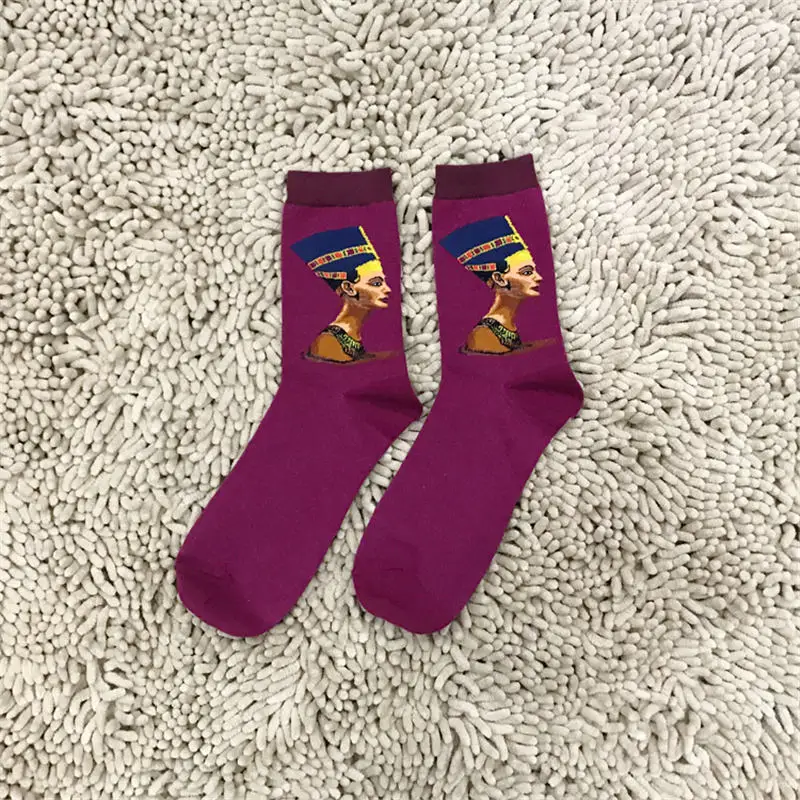 50332 Moda Socmark счастливые мужские носки смешное искусство платье носки цвет много мужские летние модные носки набор с принтом Ван Гог искусство носки - Цвет: 50332