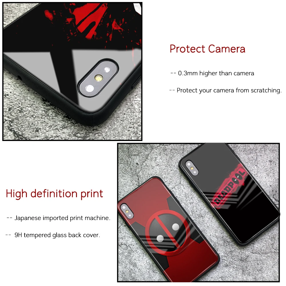 FinderCase для iPhone 8 Plus чехол стеклянная задняя крышка Deadpool XS 6 6s 7 Max XR X 11 pro max|Бамперы| |