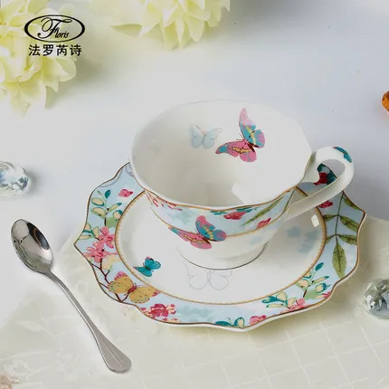 Керамическая кофейная чашка набор костяного фарфора бабочка керамические