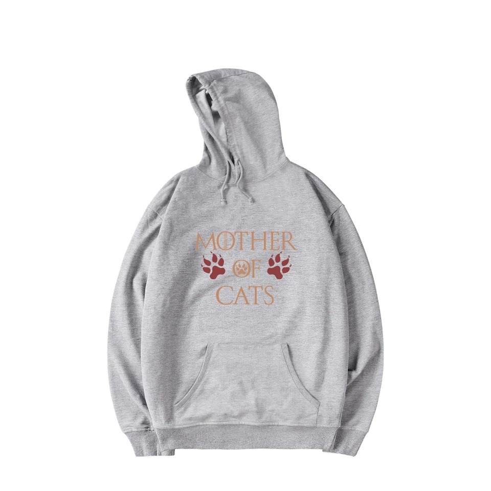 Толстовки с капюшоном для матери кошек в стиле Харадзюку женские хлопковые