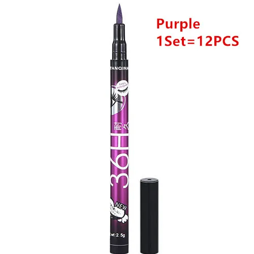 Purple 1 комплект yanqina подводка для глаз 4 цвета Водостойкая Подводка для глаз прецизионная жидкая подводка для глаз 36h 0,1 мм не Цветущая долговечная Легкая сушка - Цвет: Purple