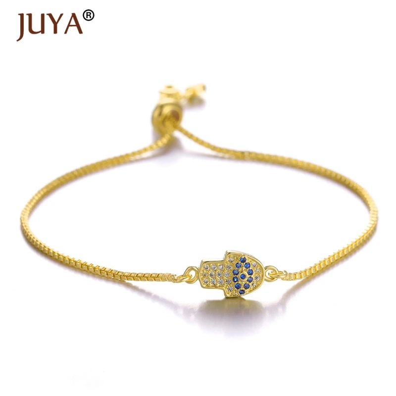 Gold copper zircon bracelet femme latest design 10 styles fashion charms evil eye bracelets for men women armband pulsera - Окраска металла: Gold