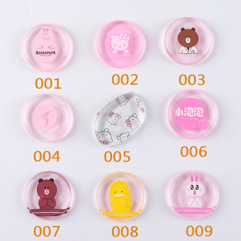 Силиконовый чехол с мультяшным гелевая пуховка для макияжа, косметические инструменты пуховки тональный крем для лица губки Soplo de maquillaje 10 шт./компл