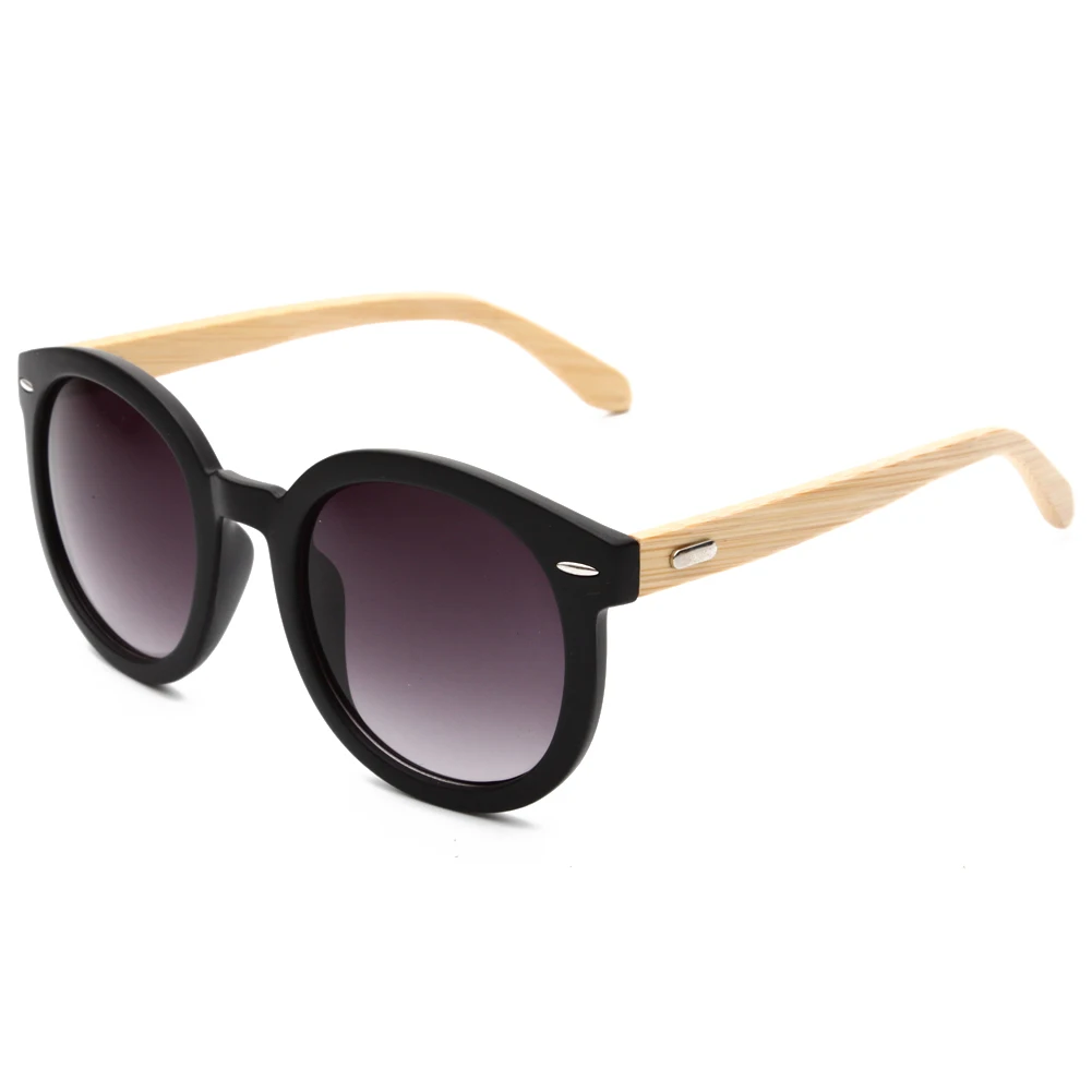 Round Retro Sunglasses Vintage Circle Eyeglasses Frames Natural Bamboo Legs Sun Glasses UV400 Driving for Women Men | Аксессуары для