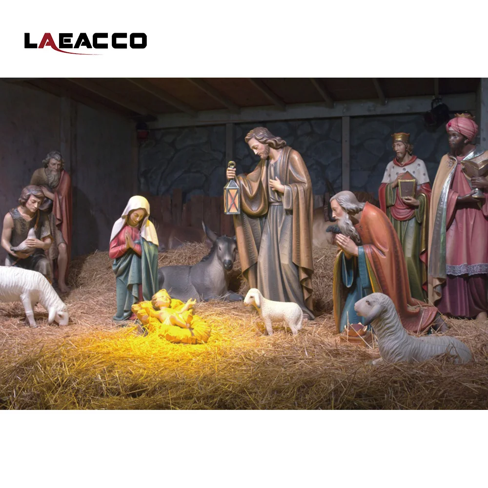 Фотофоны Laeacco Рождество Иисус сцена Декор для дома виниловые фоны фотостудии |