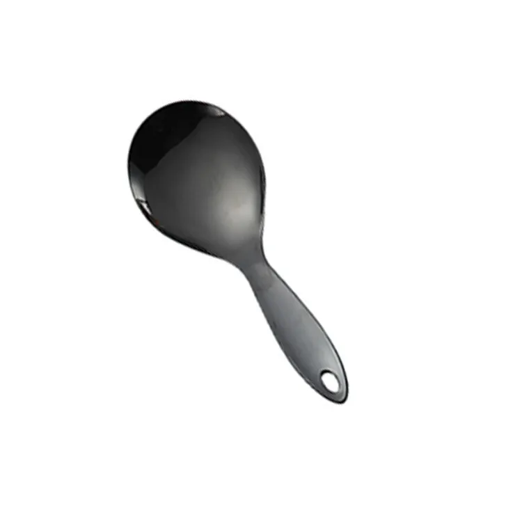 rice spoon 1 шт. титановая Черная кухонная утварь, кухонная ложка-Лопатка, набор, Континентальная домашняя кухонная большая ложка, белая кухонная посуда - Цвет: rice spoon