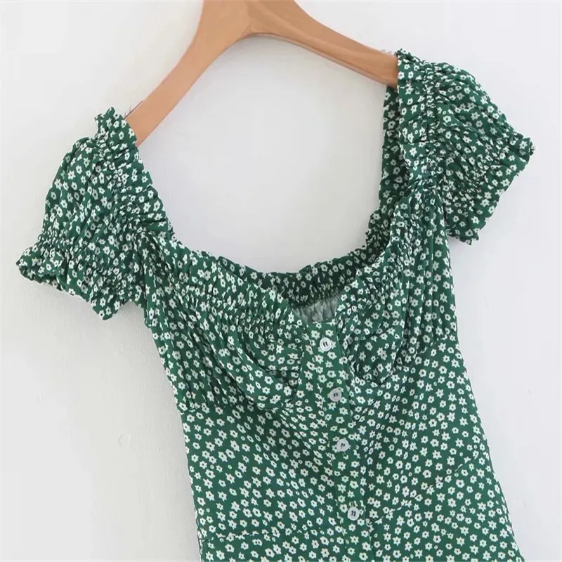 Летнее женское платье с цветочным принтом сексуальное мини корейский стиль