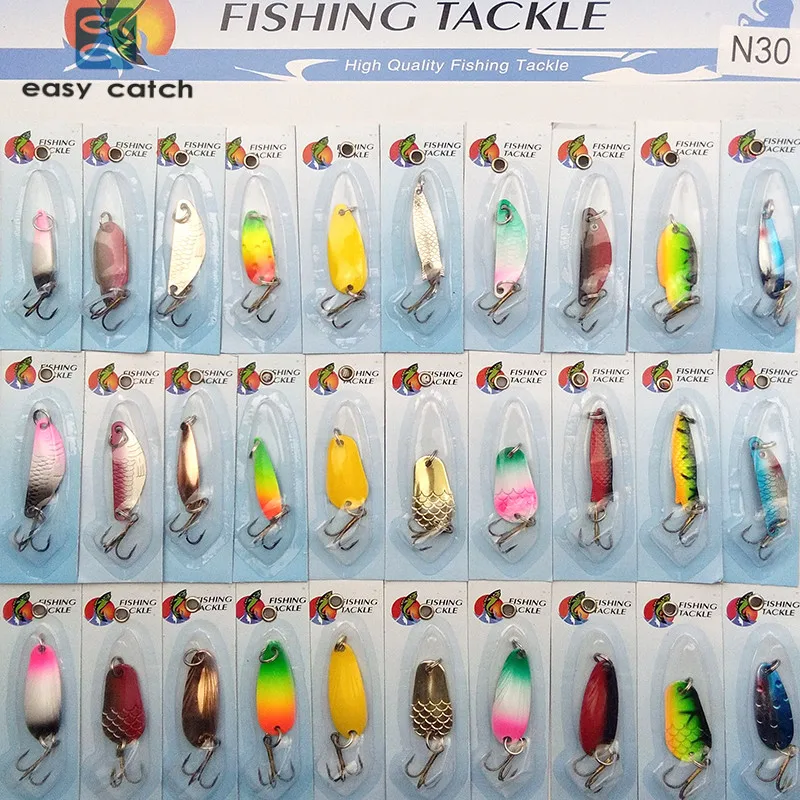 Рыболовная приманка Easy Catch 30 шт. жесткая металлическая ложка разноцветные ложки в