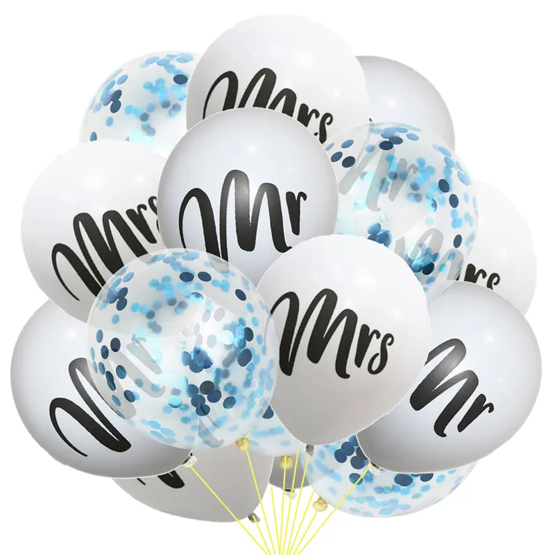 10/15 шт. круглые латексные воздушные шары с белым принтом Mr & Mrs|Украшения своими