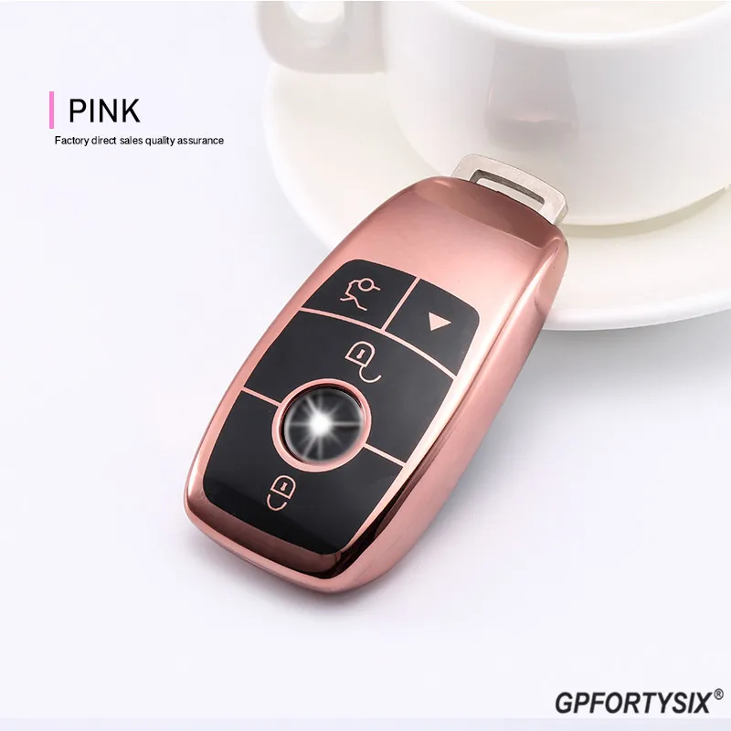 Car Key Case For Mercedes Benz 2016 2017 2018 E S Class Full Coverage Soft TPU Bag Shell Cover Holder Keyring Auto key shell | Автомобили