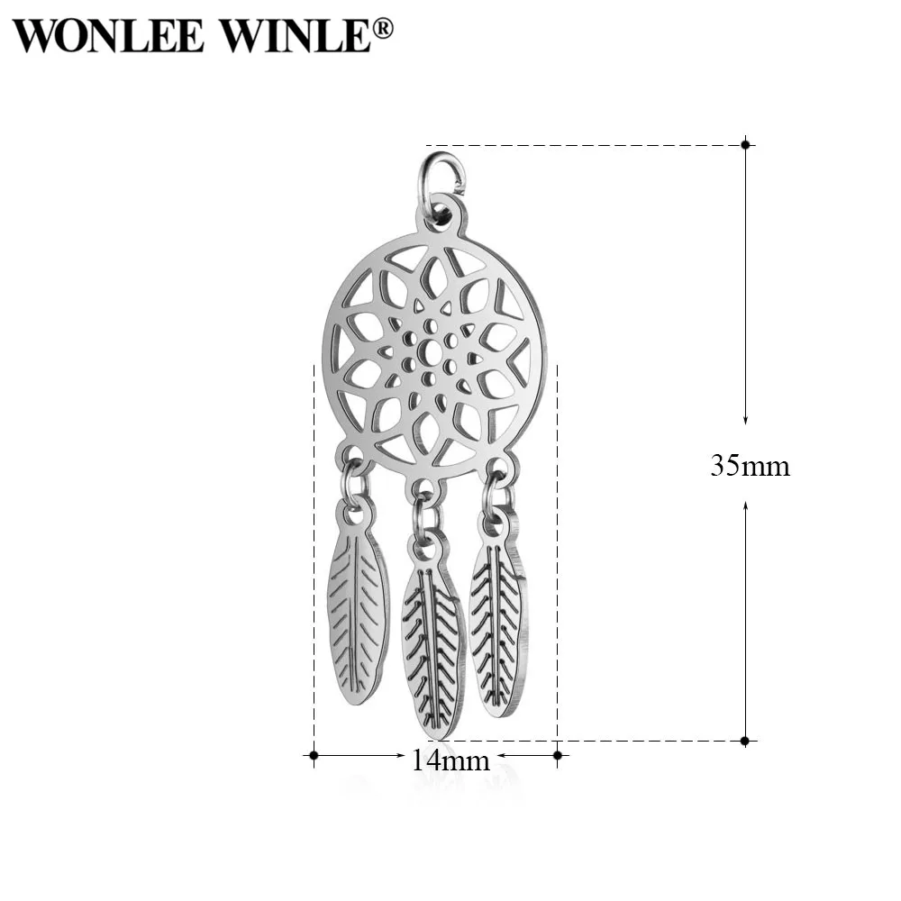 Wonlee Winle розовое золото полностью полированный Ловец снов Очаровательные