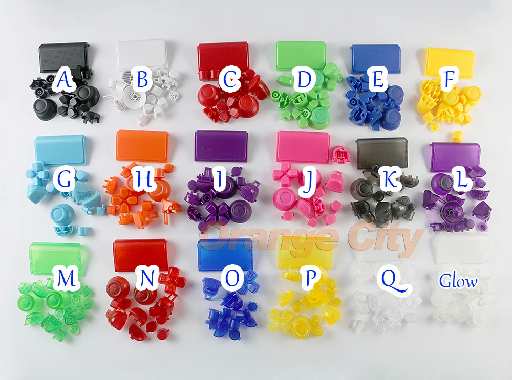 18 цветов полный набор пуговицы колпачок для джойстиков Dpad R1/L1/R2/L2 направлении
