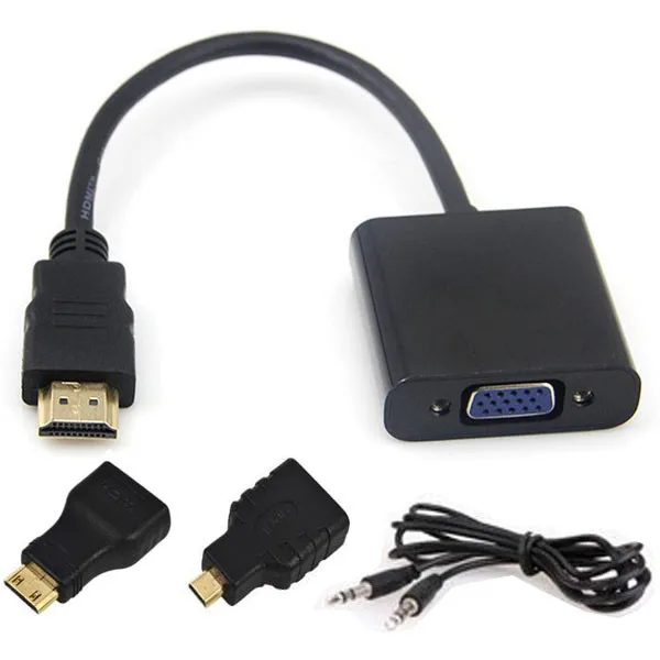 Встроенный Чипсет 1080P HDMI в VGA конвертер с аудио кабелем Micro Mini адаптер для Xbox 360 PS3 PS4