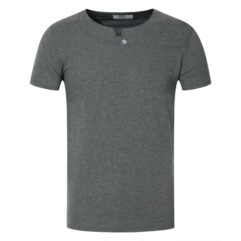 deep hemp grey Enjeolon бренд Футболка мужская летняя с коротким рукавом одноцветная белая приталенная Повседневная мужская футболка размера плюс 4XL Футболка T1531 - Цвет: deep hemp grey