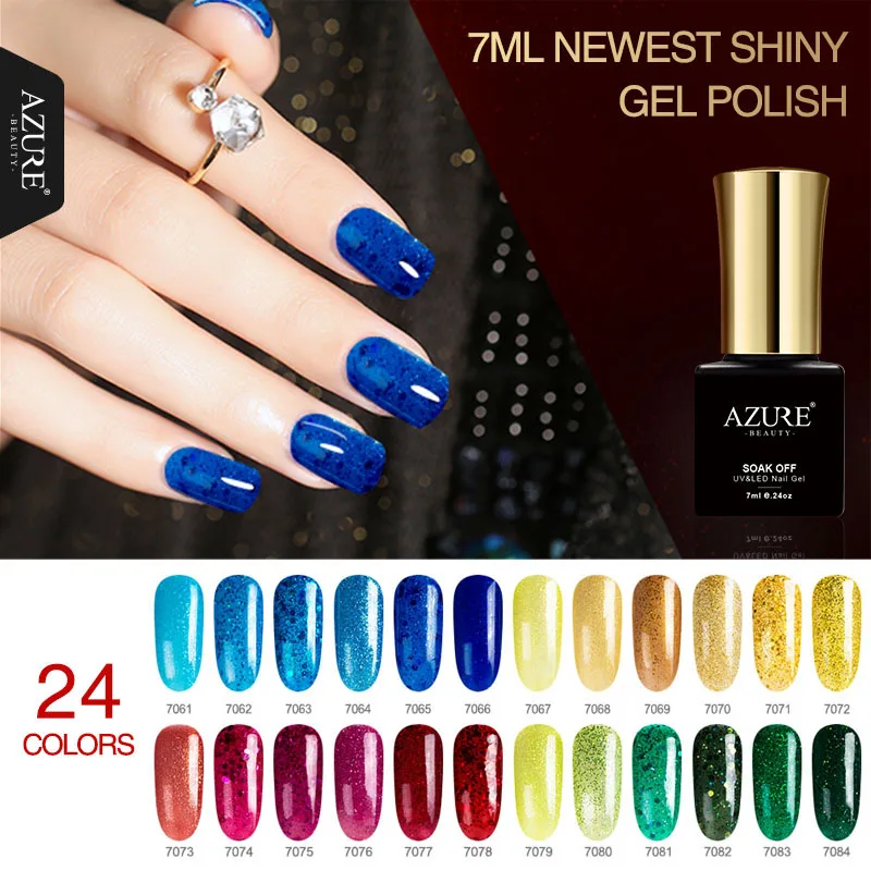 Azure beauty, 7 мл, новинка, 24 цвета, Гель-лак для ногтей, долговечный УФ-Гель-лак, замачиваемый, УФ-дизайн ногтей, украшение для маникюра