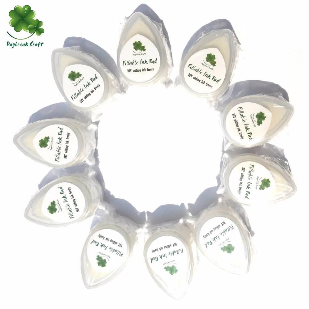 

(20 pieces/lot) Eyes drop shape Fillable empty ink pad for self adding ink