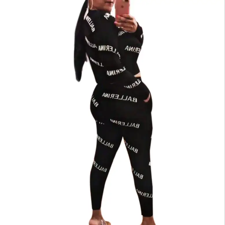 2018 длинный рукав зимний спортивный костюм женский комплект с круглым вырезом и