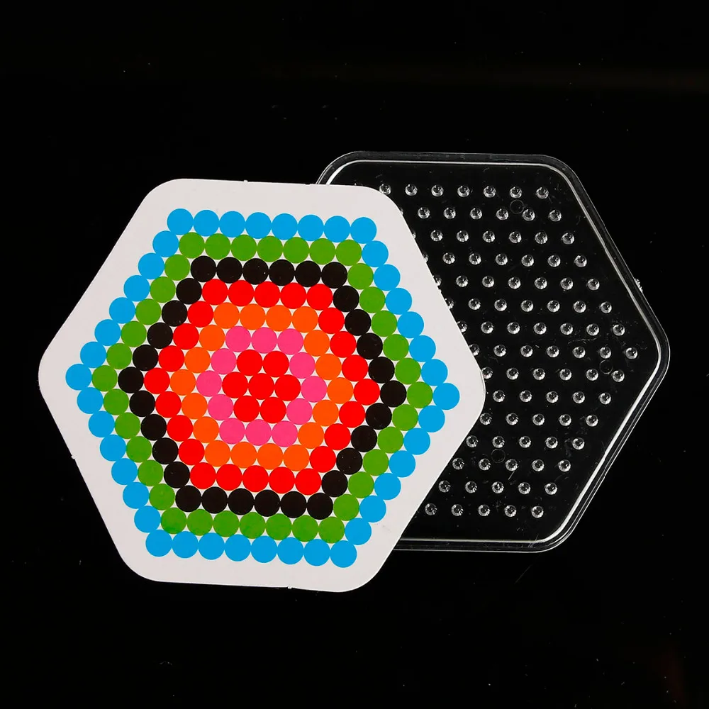 Пластиковые Pegboard для детей ремесло Хама бусины DIY с бумажными картами