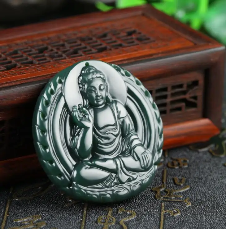 Натуральный кулон hetian yu QINGYU Vairocana медный резной амулет PIXIU хорошо подходит для