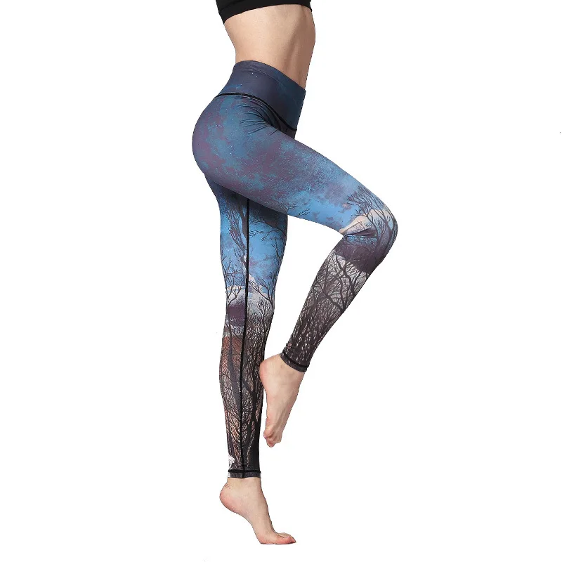 Women Yoga Pants Slim Fitness Leggings Running Sport For Female Printed Gym Bottoms Sportswear | Спорт и развлечения
