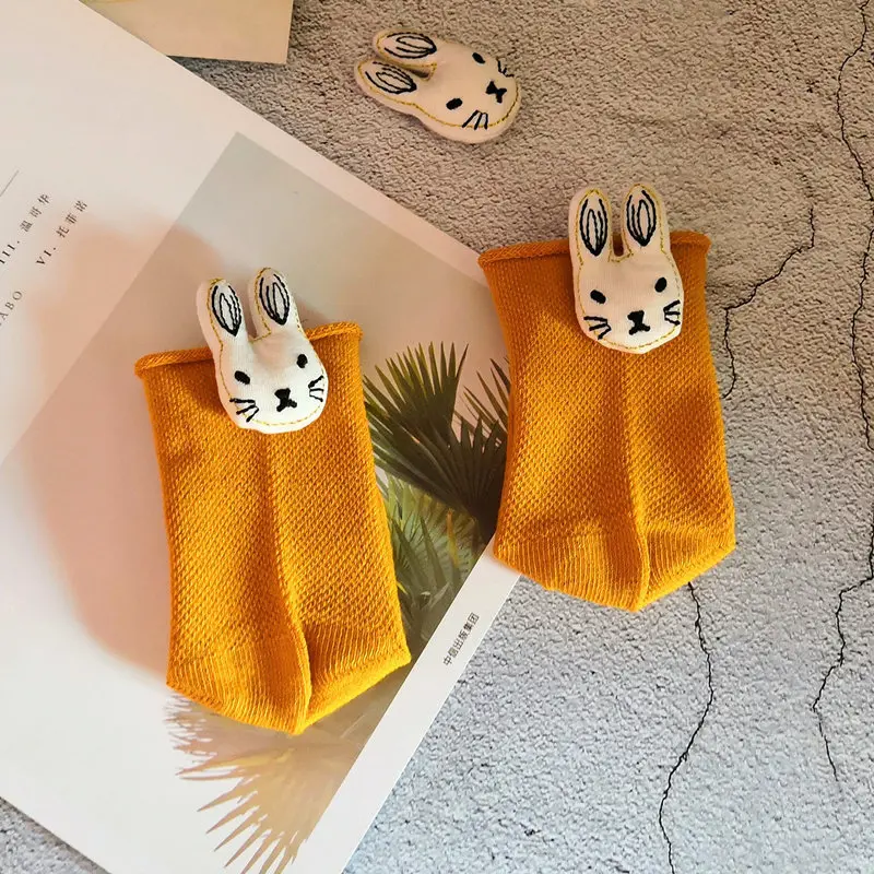 yellow Хлопковые носки с бантом; Calcetines Dibujos; упаковка; Sokken; принт с животными; Skarpetki Dla Dzieci; нескользящие носки для маленьких мальчиков; Meias - Цвет: yellow