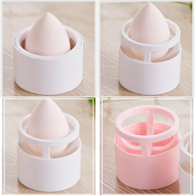 

NoEnName Solid Beauty Makeup Blender Powder Puff Storage Rack Egg Sponge Drying Stand Holder Cosmetic Storage Case Holder