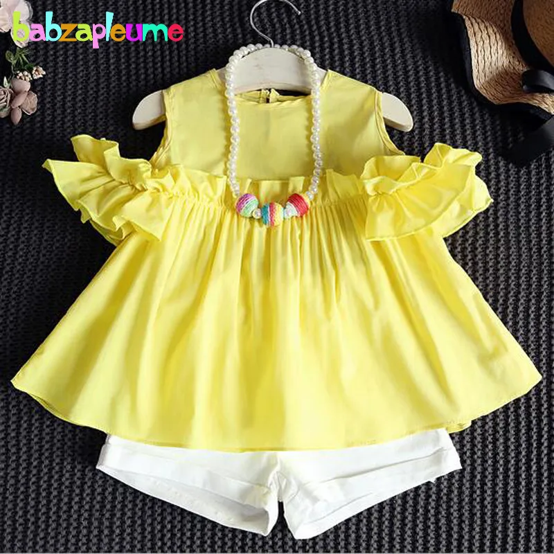 

Summer Fashion Girls Children Beach Clothing Tops+Shorts 2pcs suit Kids Clothes Set Baby Girls Toddler Outfits 0-7Years BC1200