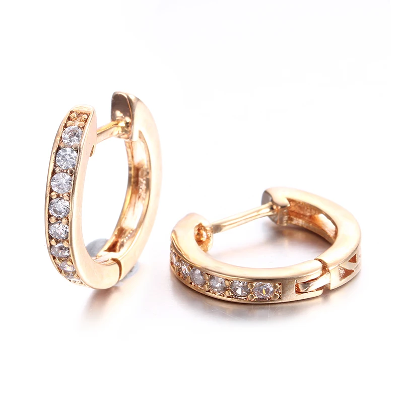 Розовый круг цвет золотой серьги кольца для женщин кубический цирконий CC