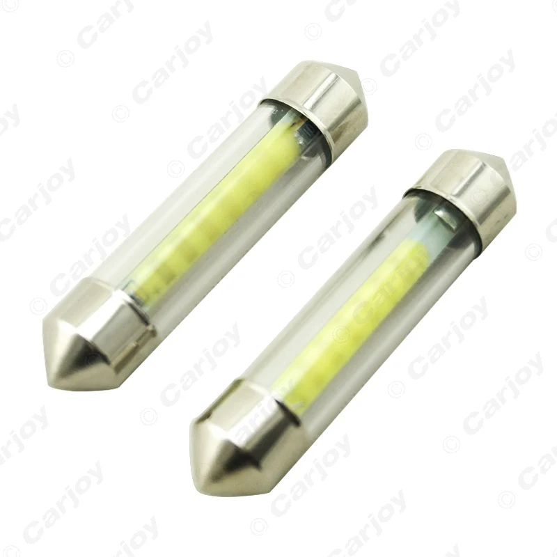 LEEWA 1 шт. белый чехол для салона автомобиля с стеклянными линзами C5W Festoon Dome COB 12