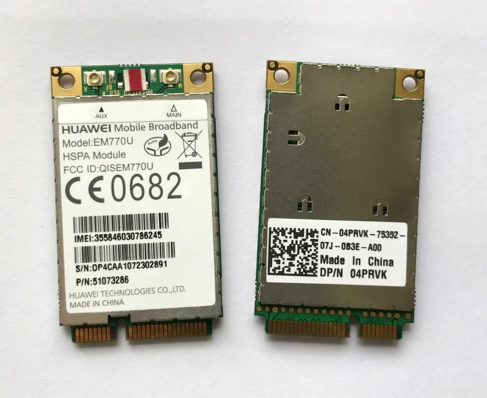 Разблокированный 3g WWAN Mni PCI E HuaWei EM770U 7 2 Мбит/с HSDPA Мобильный широкополосный WCDMA GSM EDGE