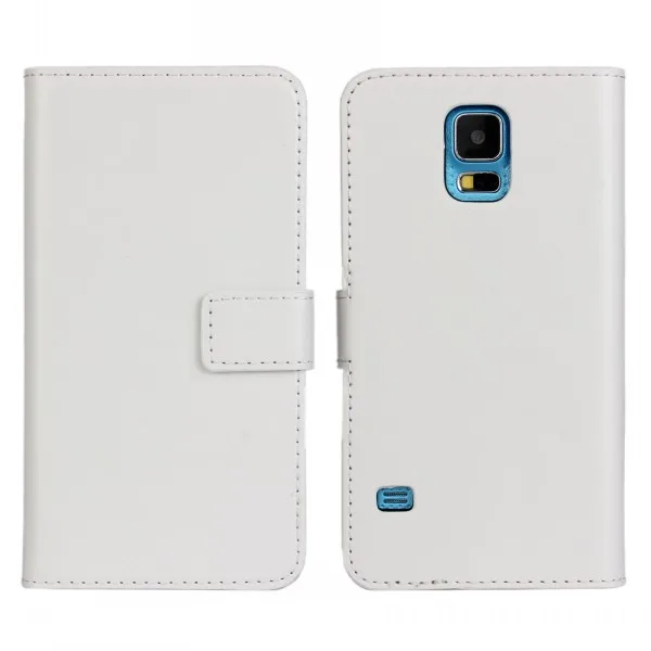 Белый Для samsung S5 из искусственной кожи раскладной чехол с держателем карты Чехол для samsung Galaxy S5 i9600 G900F в деловом стиле - Цвет: Белый