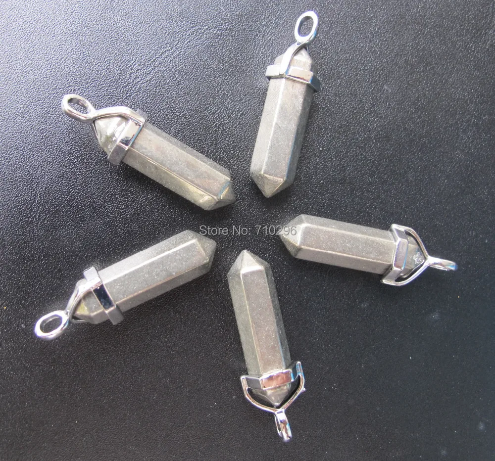 New Designed!Natural Pyrite Point Gem stone Pendant 10Pcs/lot fit necklace diy | Украшения и аксессуары