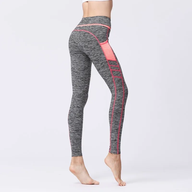 Женские штаны для йоги с высокой талией карманы телефона женский гибкий Пилатес