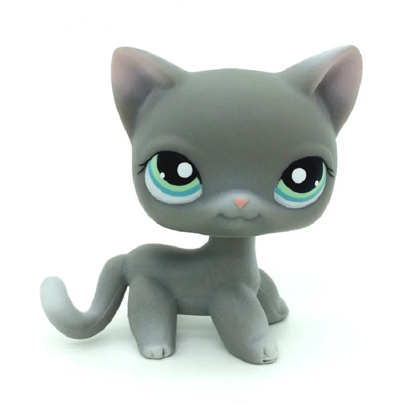 19 Редкий магазин домашних животных Lps игрушки стоят маленькие короткие волосы кошки розовый#2291 Серый#5 черный#994 лет оригинальные игрушки для домашних животных котенок - Цвет: 19