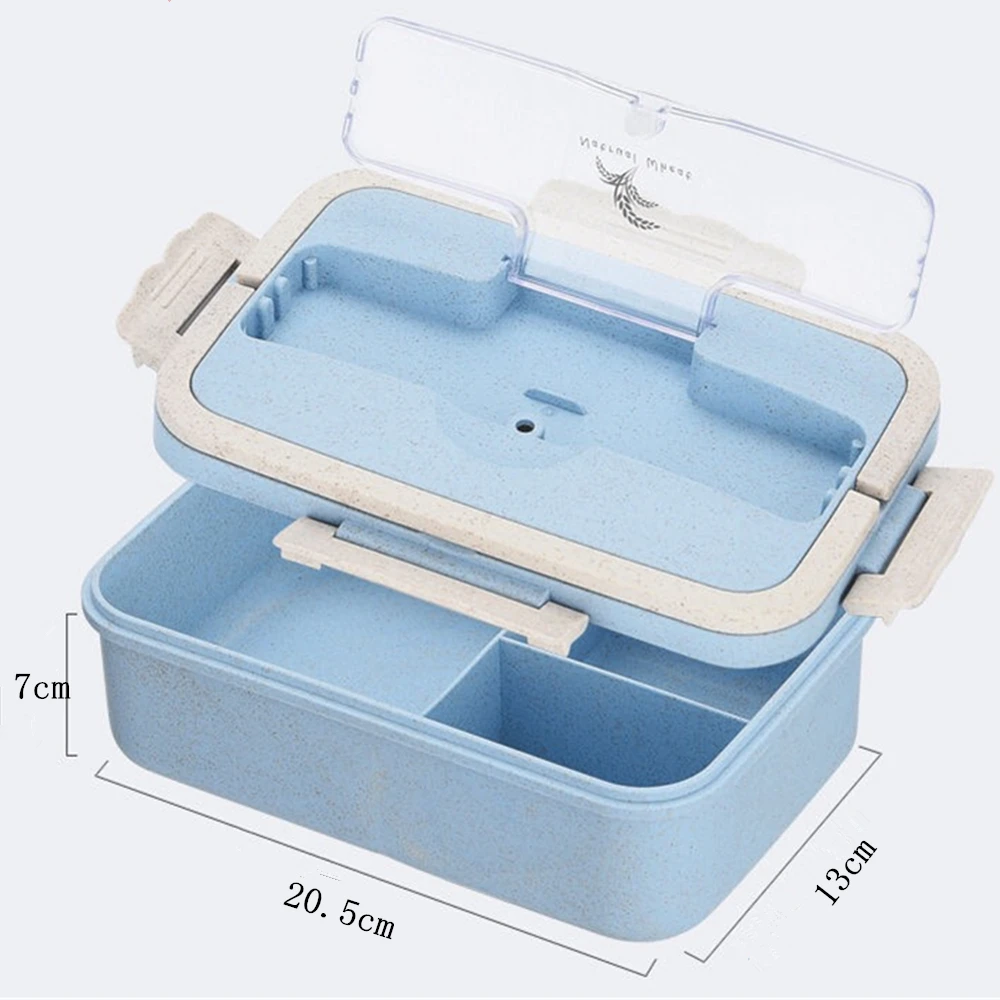 Ланч-бокс из пшеничной соломы Bento box Портативный экологически чистый микроволновая печь контейнер для хранения для Детей школьников