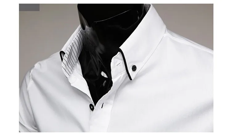 Мужские приталенные стильные рубашки с длинным рукавом и уникальным