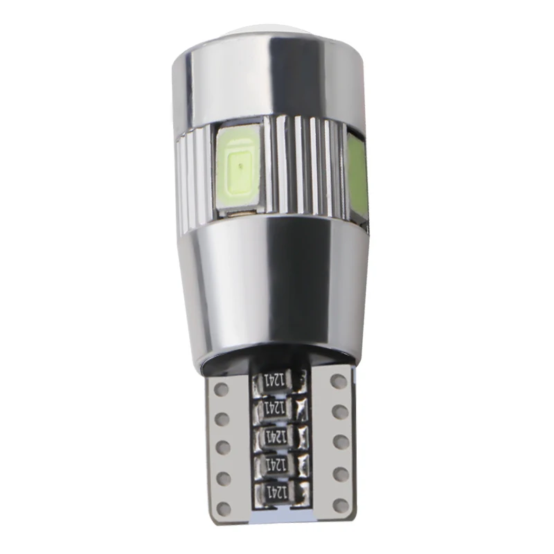 1 шт. T10 W5W 194 6 smd 5630 5730 Светодиодные лампы с объективом canbus без ошибок автомобильные