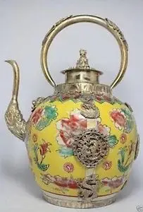 

Chinese Vintage Tibet beautiful porcelain teapot wholesale factory Arts outlets weddingroom Art Statue