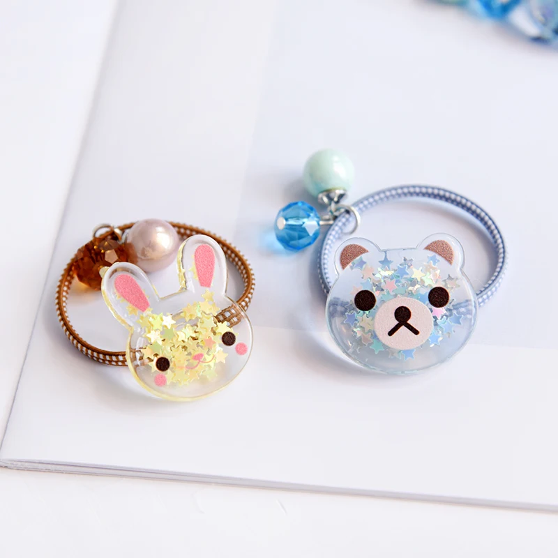 Детские эластичные резинки для волос с кристаллами Kitty/Bear/Rabbit украшенные
