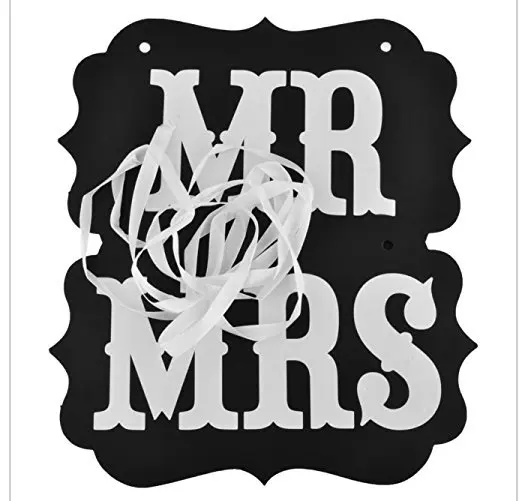 1 пара DIY веселые бутафория для свадебной фотосессии на черный Mr Mrs бумажная доска