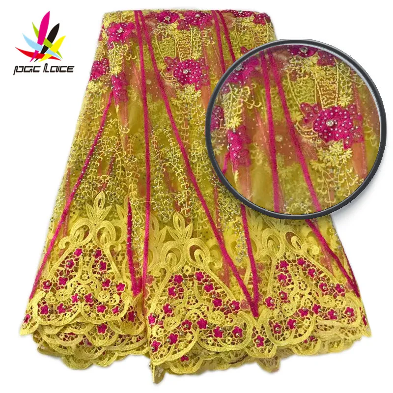 Высокое качество 2017 африканские ткани шнурка с бисером французский чистая