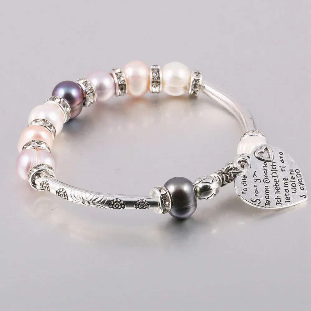 Женский браслет из натурального пресноводного жемчуга 8 9 мм|Цепочки и браслеты| |