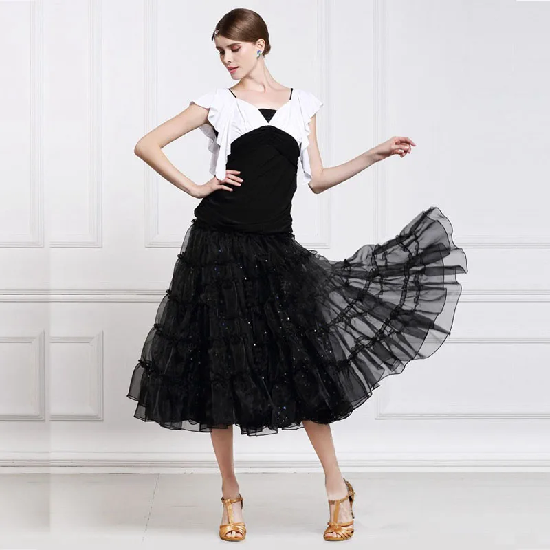 

Promotion Lady Ballroom Dancing Skirt Modern Dance Waltz Valse Dress Paillette Tango Galop Fox Trot Social Dance Dress B-2641