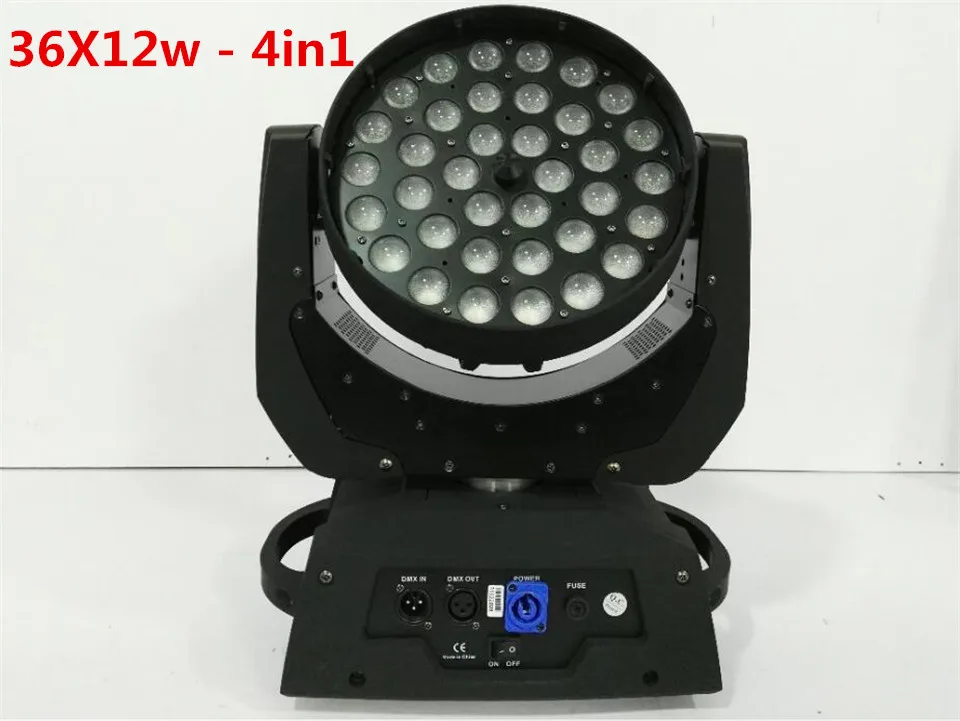4 шт./Zoom 36x12 Вт в 1 LED Zoom Moving Head Light 12 RGBW + UV DMX512 сценический свет подходит для