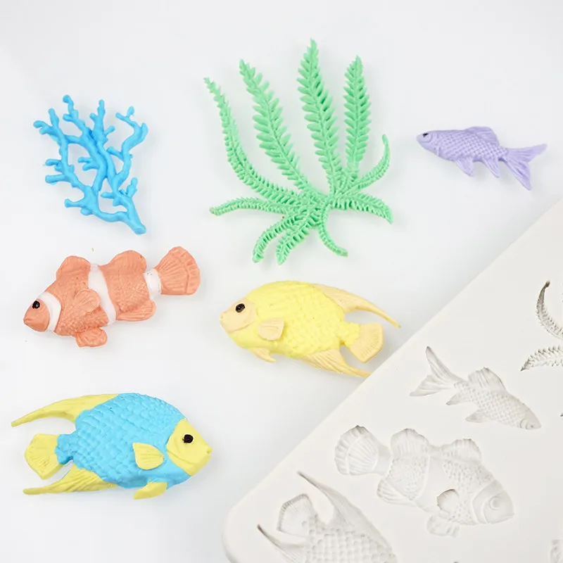 Горячая 3D морская Коралловая рыба морские водоросли торт формы декорации