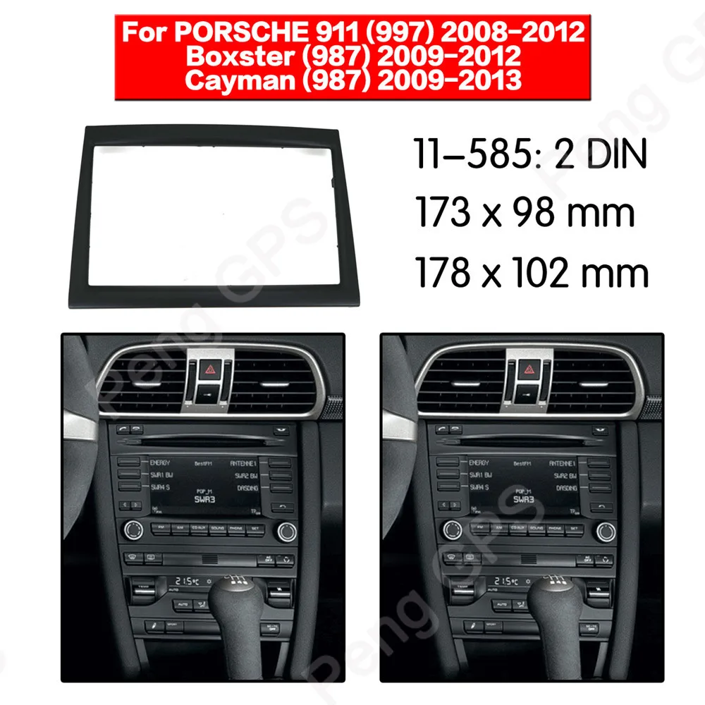 2 DIN Car Radio stereo Fitting installation Trim Kit adapter fascia For PORSCHE 911 (997) Boxster (987) Cayman (987) frame Audio