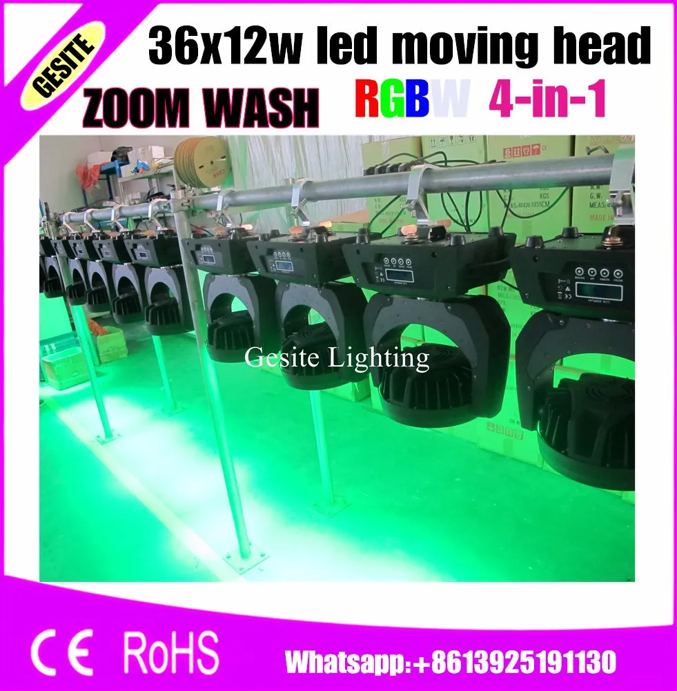 2 шт./лот сценическое оборудование 36x10 Вт Zoom Wash Led rgbw Moving Head Light 4in 1 Lighting|stage equipment|moving