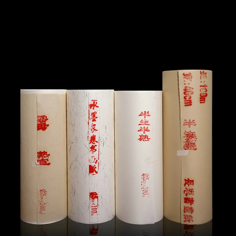 100 м прокрутка Papel Arroz полу-сырая бумага для каллиграфии написание китайской сырой