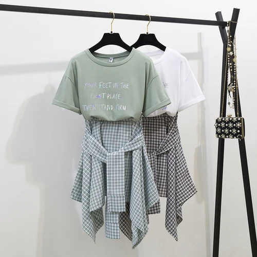 Женский Повседневный комплект из 2 предметов пуловер с коротким рукавом топ