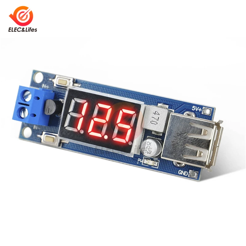 DC-DC 4,5 V-40 V до 5 V 2A понижающий модуль цифровой вольтметр 5В USB Зарядное устройство Питание модуль